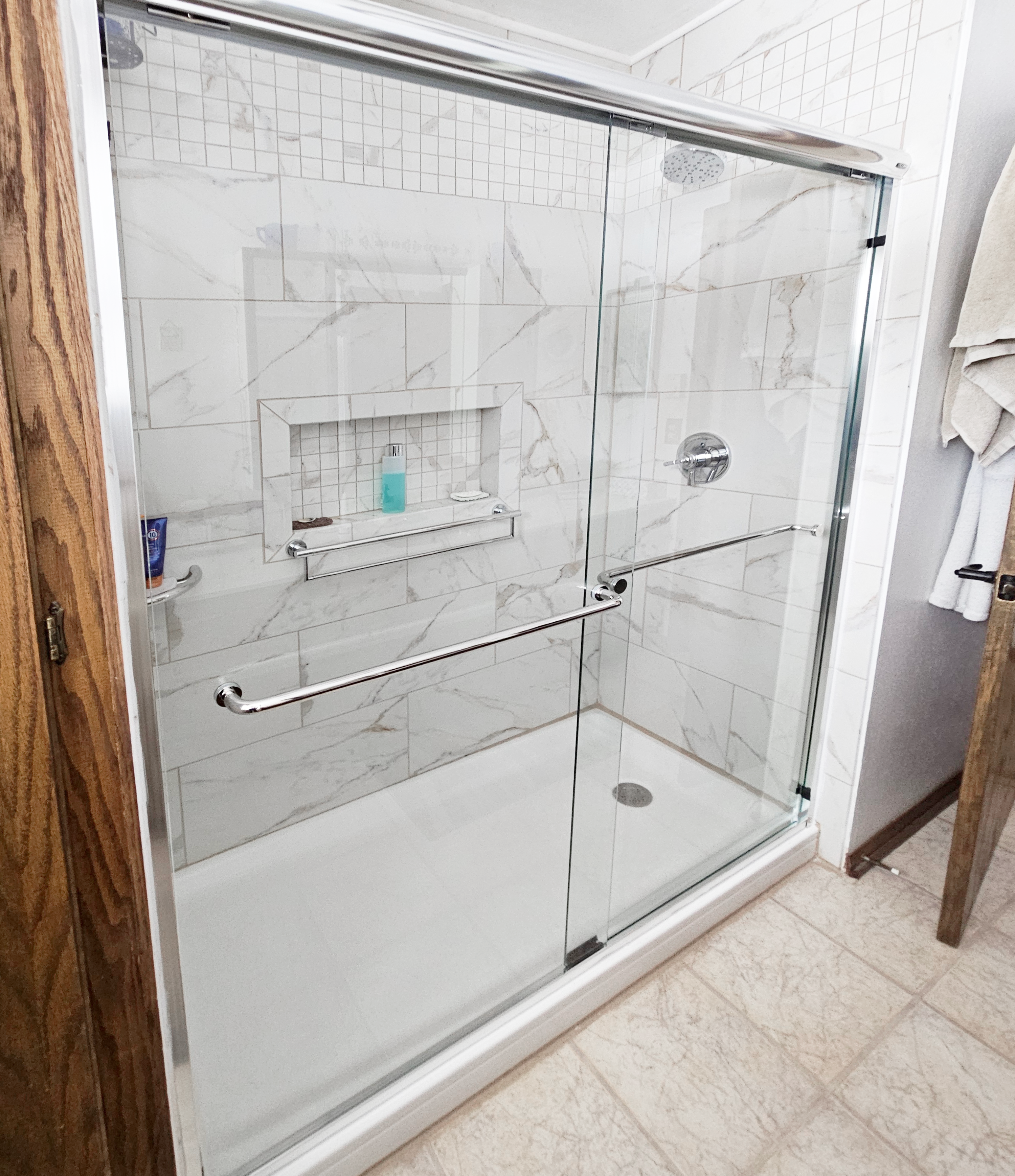 Infinity Semi-Frameless 1/4-inch Glass Sliding Shower Door | Basco